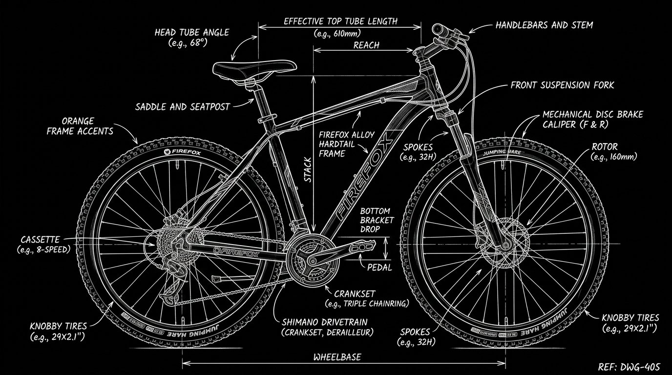 Firefox MTB Technical Blueprint Schematic